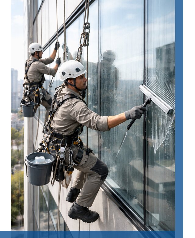 Мойка окон альпинистами в Новомосковске от 4646 р. | ВЫСОТНИК-Нвм