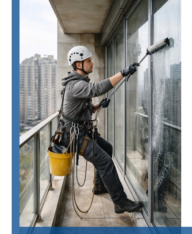 Профессиональная мойка балконного остекления в Новомосковске