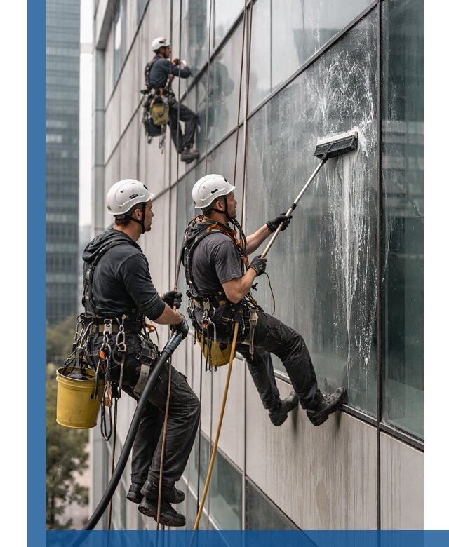 Профессиональная высотная мойка фасадов зданий в Новомосковске