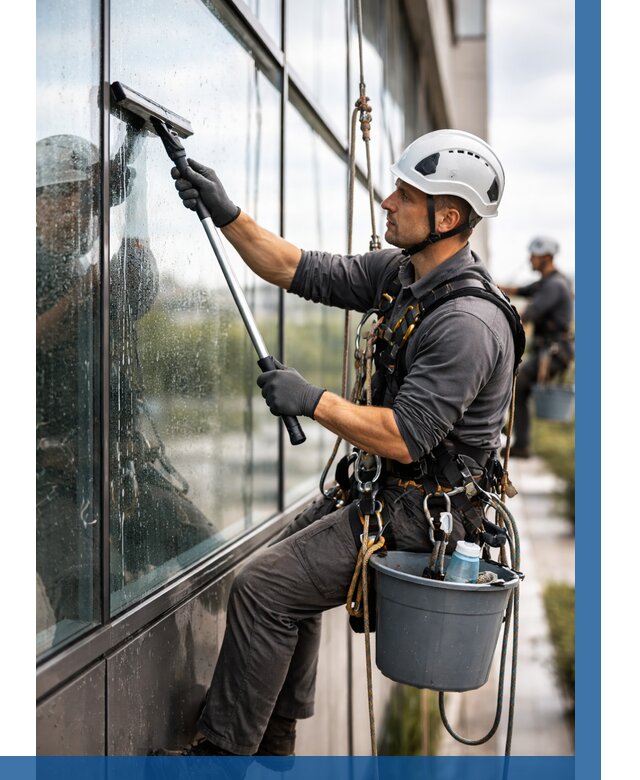 Мойка стеклянных фасадов в Новомосковске от 207 р. | ВЫСОТНИК-Нвм