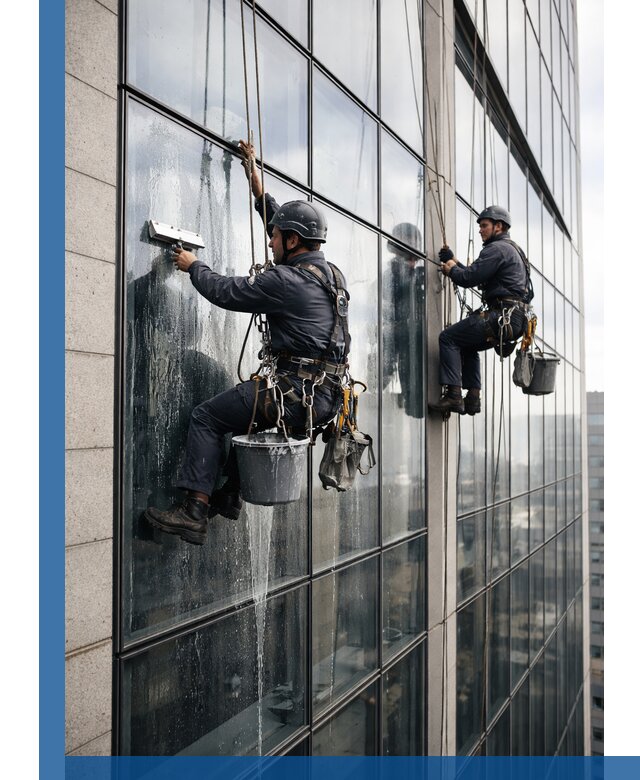 Профессиональная мойка стеклянных фасадов зданий в Новомосковске