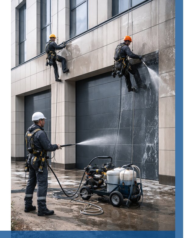 Послестроительная мойка фасада в Новомосковске от 310 р. | ВЫСОТНИК-Нвм