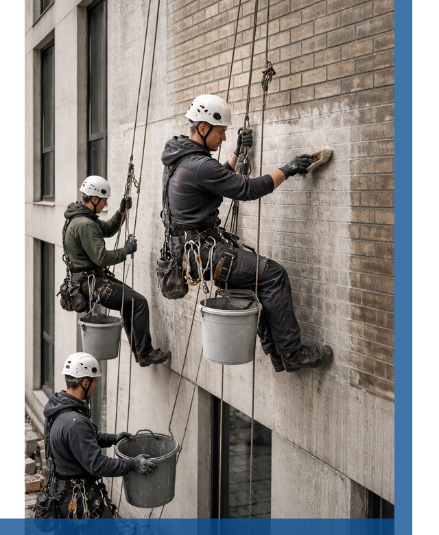 Удаление высолов с фасада в Новомосковске от 258 р. | ВЫСОТНИК-Нвм