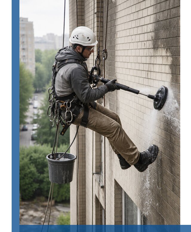 Очистка фасада от копоти в Новомосковске профессионально и безопасно