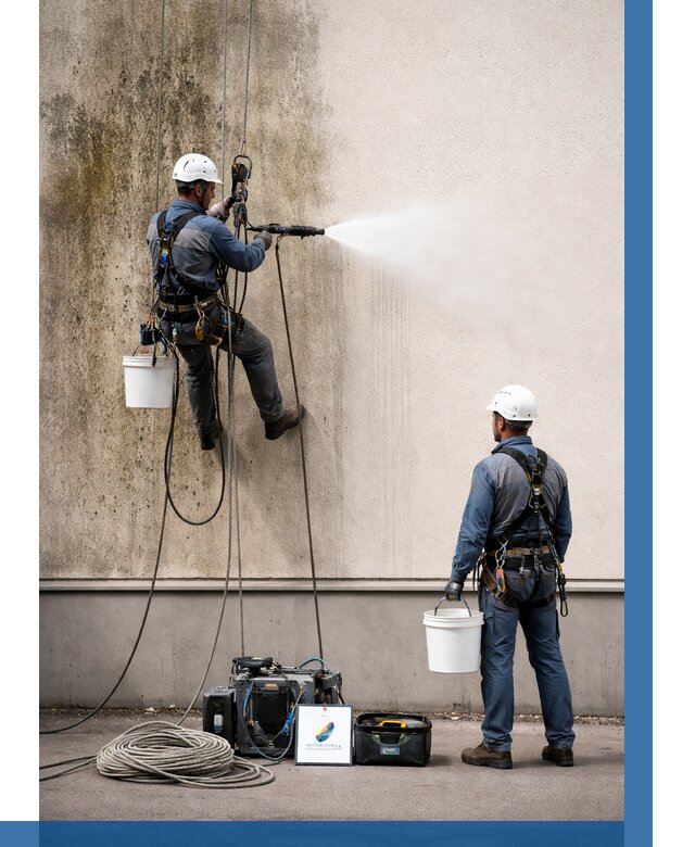 Очистка фасада от плесени в Новомосковске от 310 р. | ВЫСОТНИК-Нвм