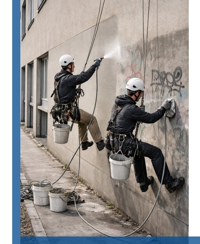 Антиграффити покрытие фасада с защитой от надписей в Новомосковске