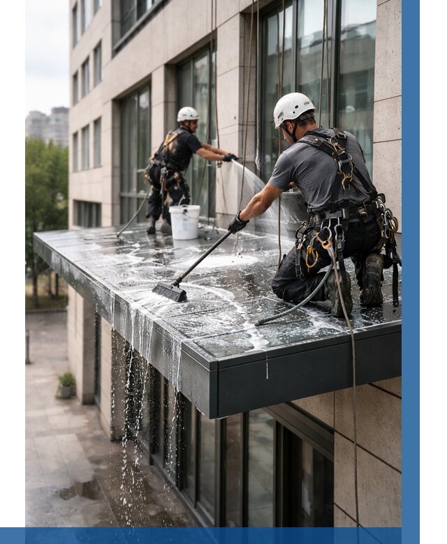 Мойка козырьков и навесов в Новомосковске от 3614 р. | ВЫСОТНИК-Нвм