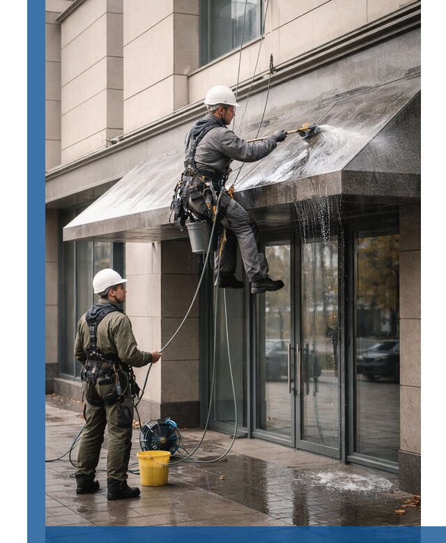 Профессиональная мойка козырьков и навесов в Новомосковске