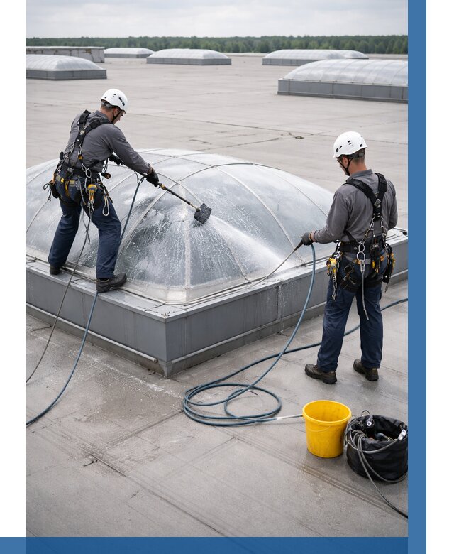 Мойка зенитных фонарей в Новомосковске, заказать от 4646 р. | ВЫСОТНИК-Нвм