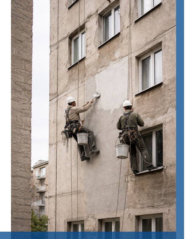 Косметический ремонт фасада в Новомосковске от 1136 р. | ВЫСОТНИК-Нвм