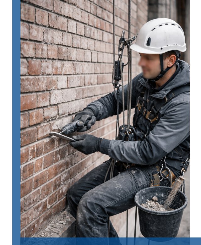 Расшивка кирпичных швов фасадов и стен, ремонт в Новомосковске