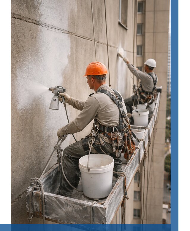 Грунтовка фасада на высоте в Новомосковске от 124 р. | ВЫСОТНИК-Нвм