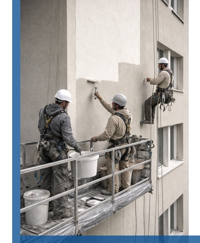 Покраска оштукатуренного фасада в Новомосковске под ключ с гарантией