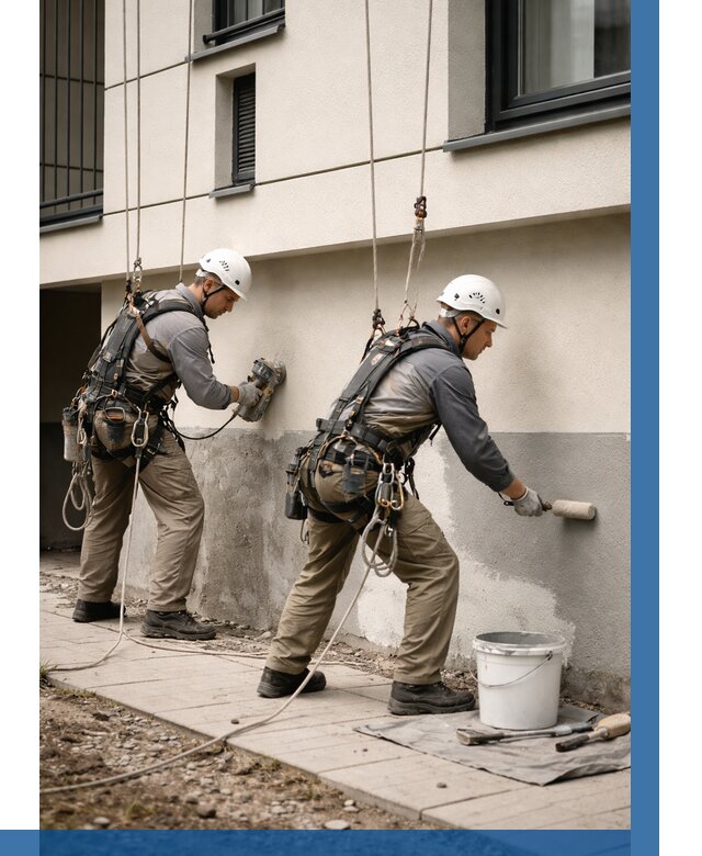 Окраска цоколя здания в Новомосковске от 465 р. под ключ | ВЫСОТНИК-Нвм