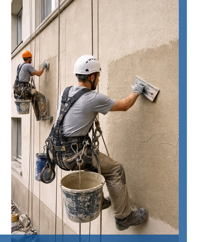 Декоративная штукатурка фасада в Новомосковске от 1239 р. | ВЫСОТНИК-Нвм