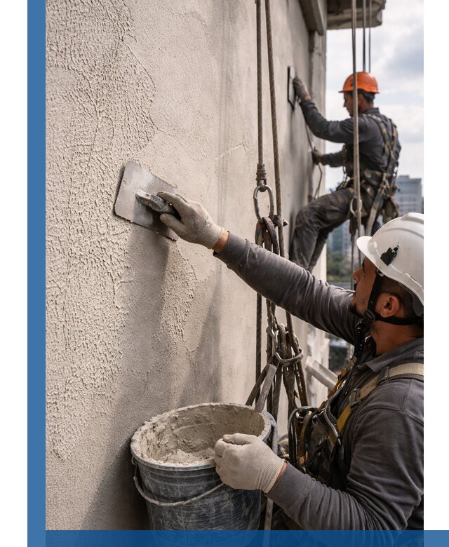 Декоративная штукатурка фасада с утеплением и защитой в Новомосковске