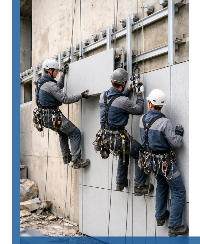 Монтаж вентилируемого фасада в Новомосковске под ключ с гарантией качества