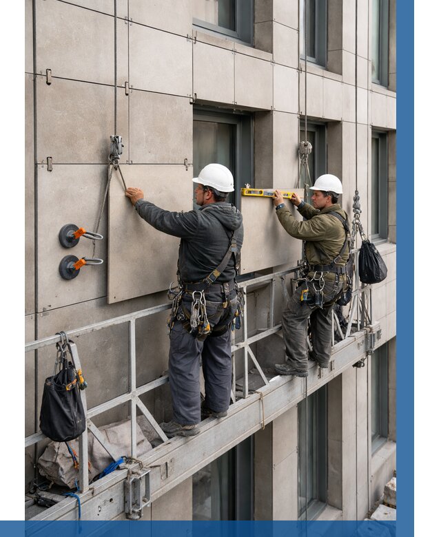 Монтаж керамогранита на фасад в Новомосковске от 2581 р. | ВЫСОТНИК-Нвм