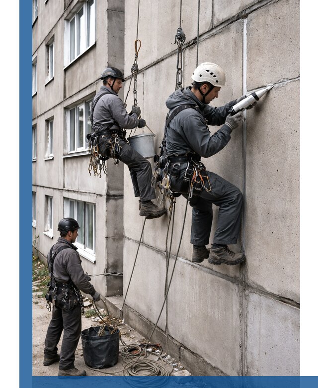 Герметизация межпанельных швов в Новомосковске с гарантией герметичности