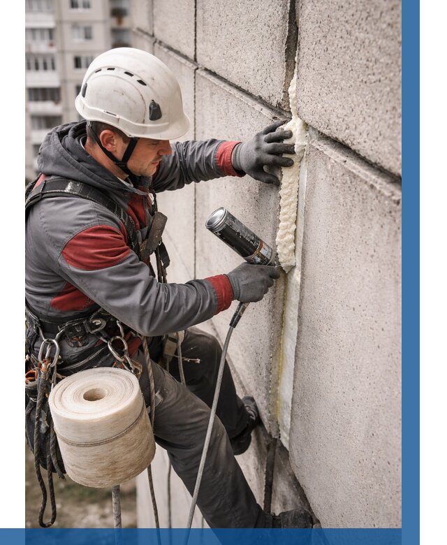 Утепление межпанельных швов в Новомосковске от 723 р. | ВЫСОТНИК-Нвм