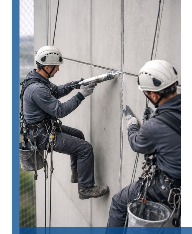 Первичная герметизация швов фасадов и кровель в Новомосковске