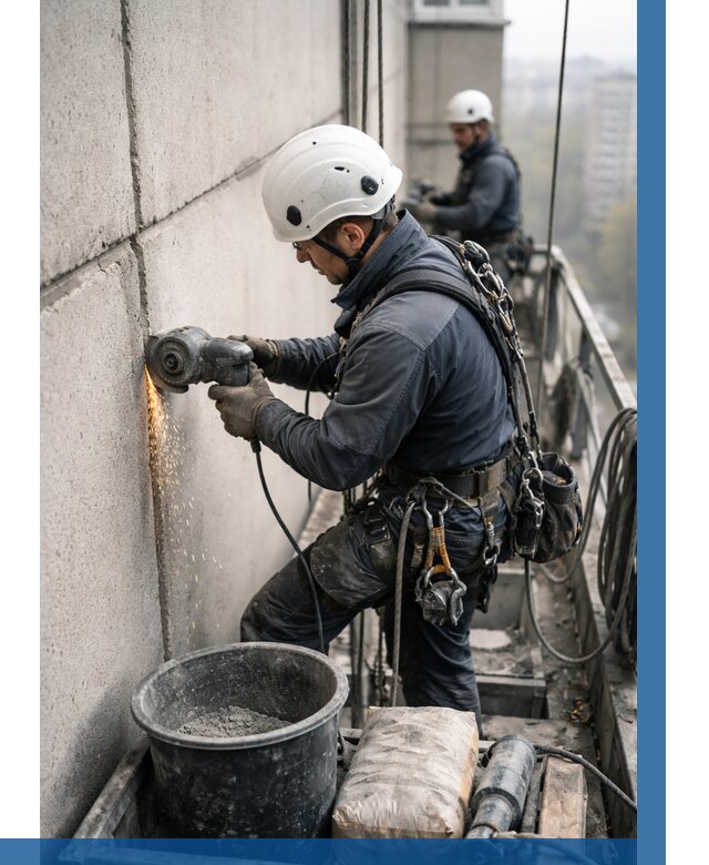 Штробление межпанельных швов в Новомосковске от 1239 р. | ВЫСОТНИК-Нвм