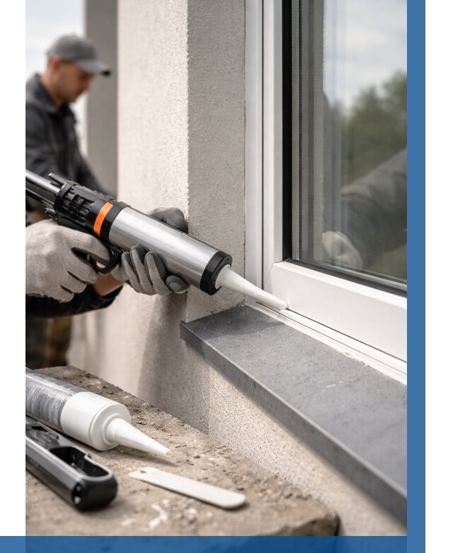 Герметизация монтажных швов окон в Новомосковске от 671 р. | ВЫСОТНИК-Нвм
