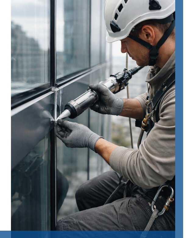 Герметизация стыков витража в Новомосковске от 1239 р. | ВЫСОТНИК-Нвм