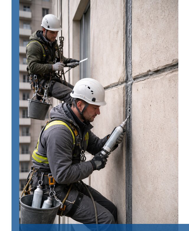 Герметизация деформационных швов фасада в Новомосковске качественно