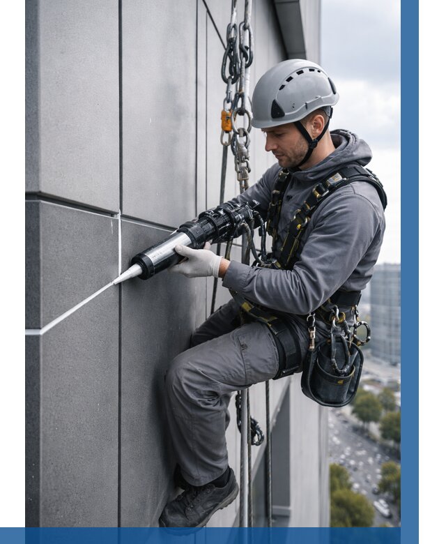 Герметизация стыков фасадных панелей в Новомосковске от 6711 р.| ВЫСОТНИК-Нвм