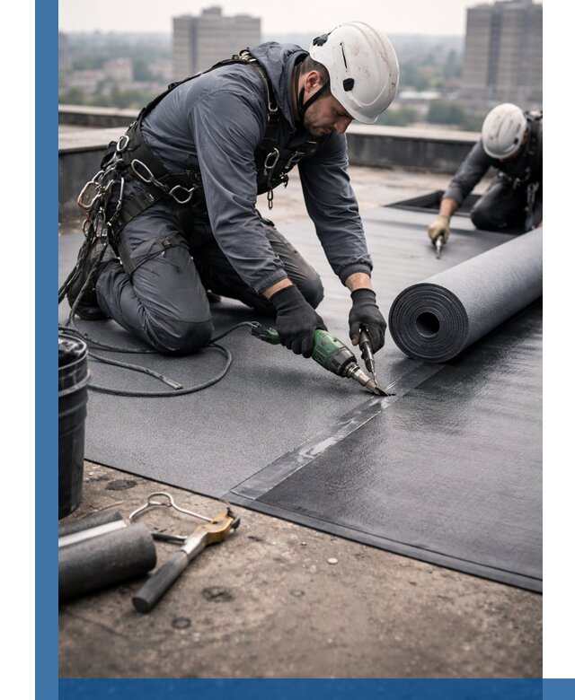 Ремонт мягкой кровли в Новомосковске с выездом промальпинистов