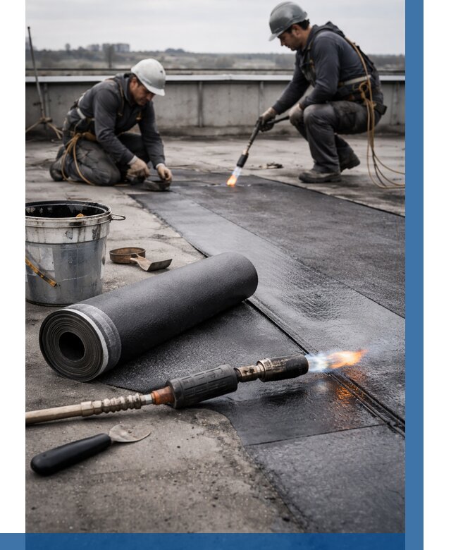 Ремонт рулонной кровли в Новомосковске от 671 р. | ВЫСОТНИК-Нвм