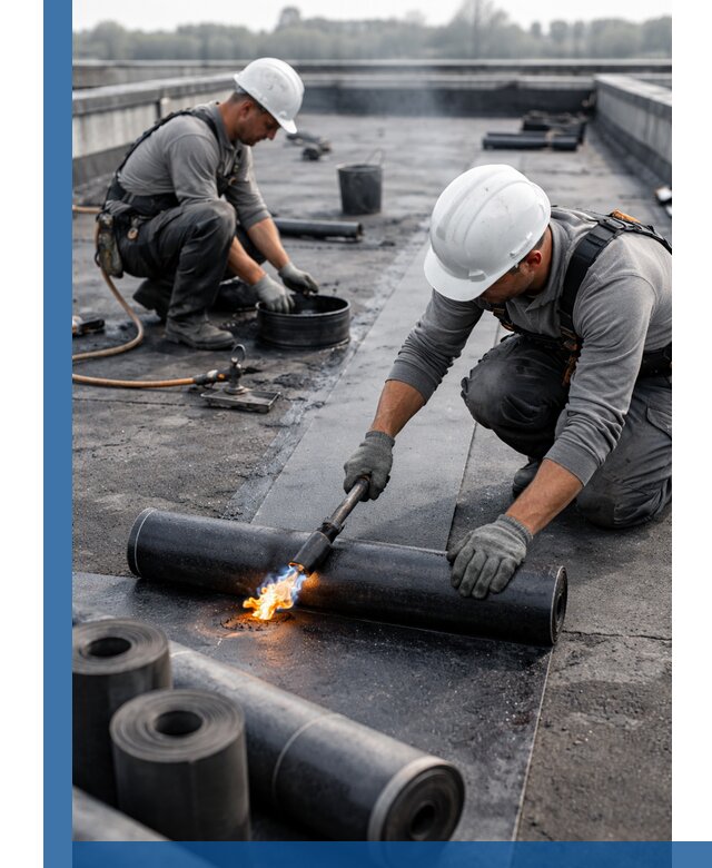 Ремонт рулонной кровли в Новомосковске герметизация и восстановление