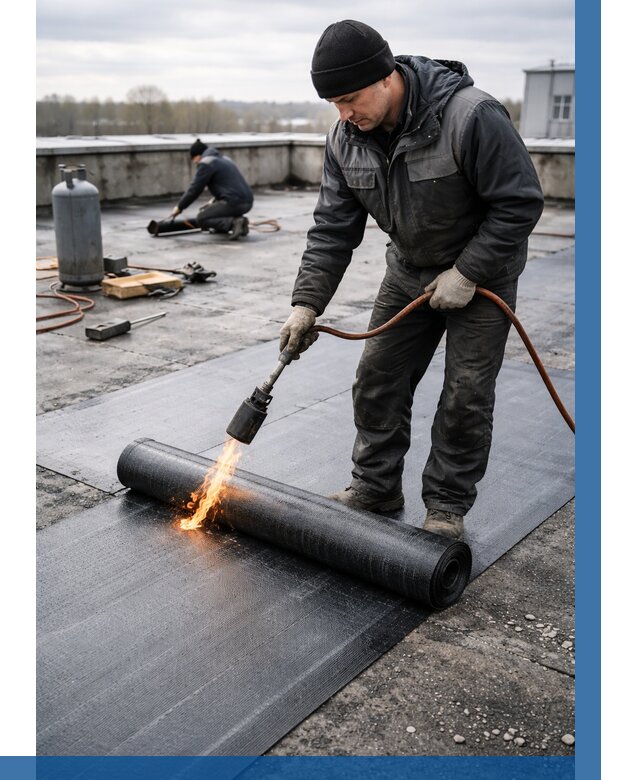 Ремонт наплавляемой кровли в Новомосковске от 723 р. | ВЫСОТНИК-Нвм