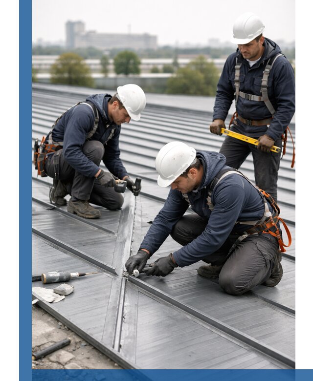 Ремонт фальцевой кровли в Новомосковске срочно и качественно