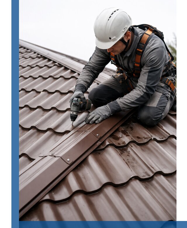 Ремонт металлочерепицы на крыше в Новомосковске профессионально