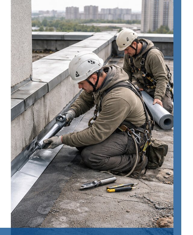 Ремонт кровельных примыканий в Новомосковске от 1239 р. | ВЫСОТНИК-Нвм