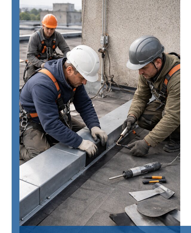 Ремонт кровельных примыканий в Новомосковске профессионально