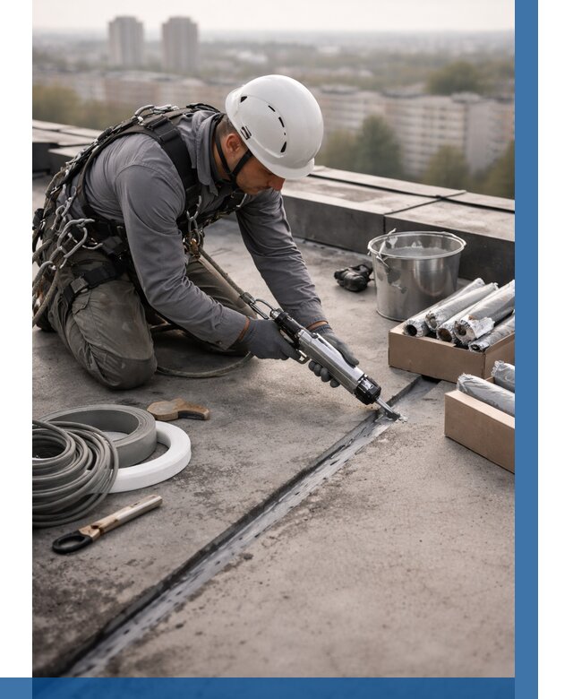 Герметизация швов кровли в Новомосковске от 465 р./м2 | ВЫСОТНИК-Нвм