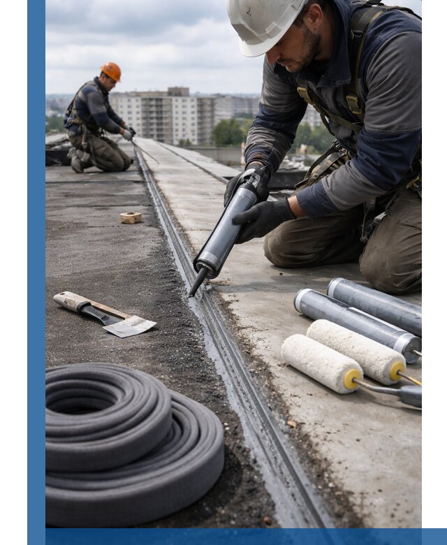 Герметизация швов кровли в Новомосковске с гарантией герметичности