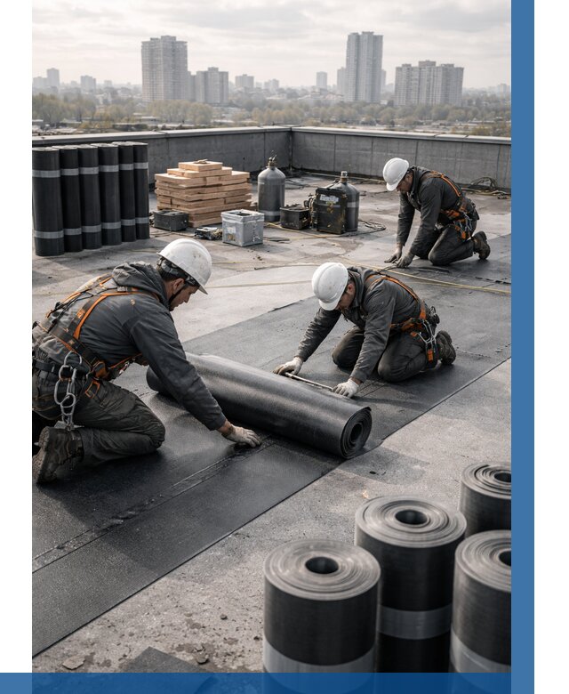 Монтаж мягкой кровли под ключ в Новомосковске от 465 р. | ВЫСОТНИК-Нвм