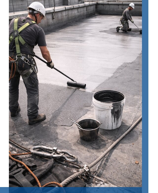 Гидроизоляция кровли жидкой резиной в Новомосковске от 516 р. | ВЫСОТНИК-Нвм