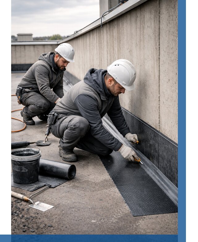 Гидроизоляция примыканий на кровле в Новомосковске от 929 р. | ВЫСОТНИК-Нвм