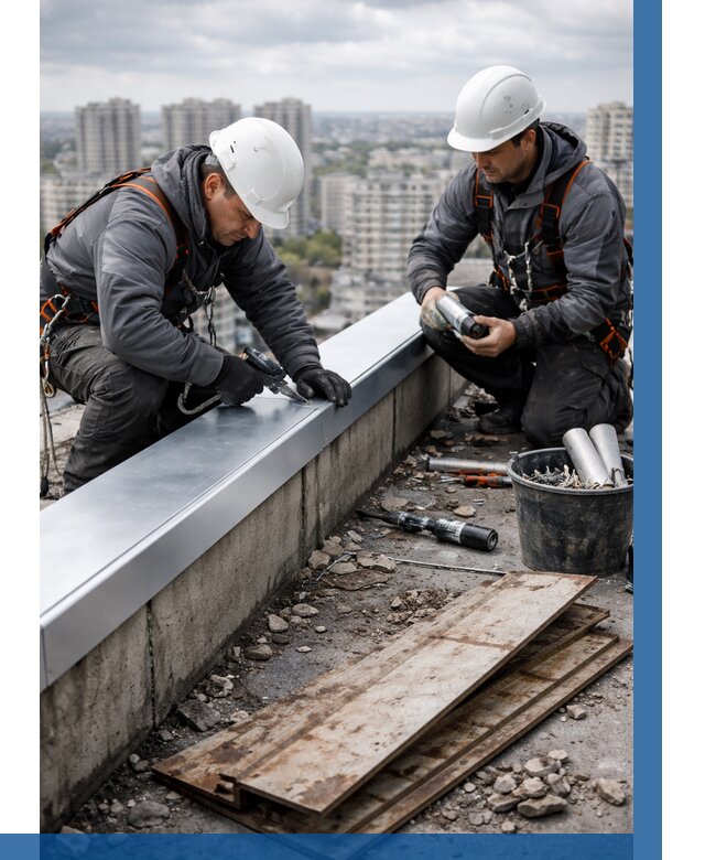 Замена парапетных крышек под ключ в Новомосковске от 1239 р. | ВЫСОТНИК-Нвм