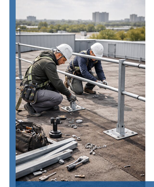 Монтаж кровельного ограждения в Новомосковске под ключ с гарантией