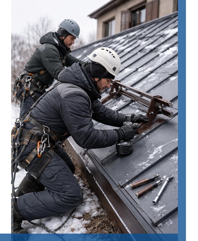 Монтаж снегозадержателей в Новомосковске от 465 р. | ВЫСОТНИК-Нвм