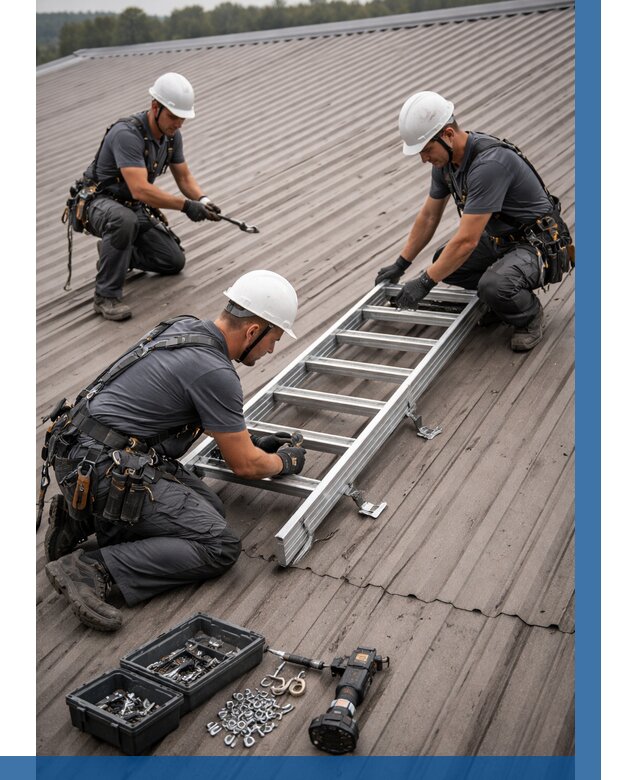 Монтаж кровельной лестницы в Новомосковске от 4646 р. | ВЫСОТНИК-Нвм