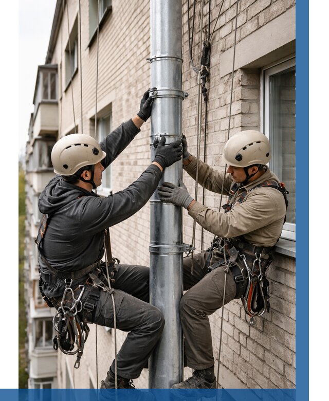 Замена водосточных труб в Новомосковске от 6711 р. | ВЫСОТНИК-Нвм