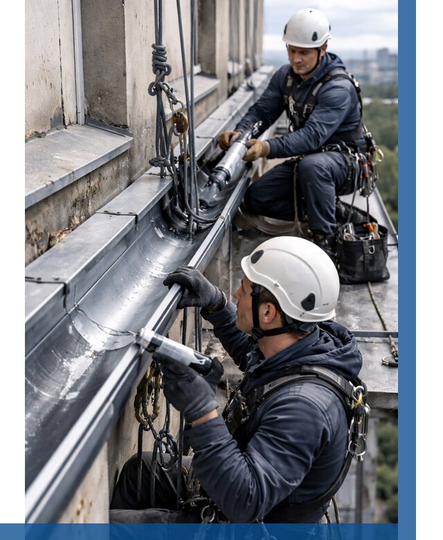 Ремонт водосточных желобов в Новомосковске от 6711 р. | ВЫСОТНИК-Нвм