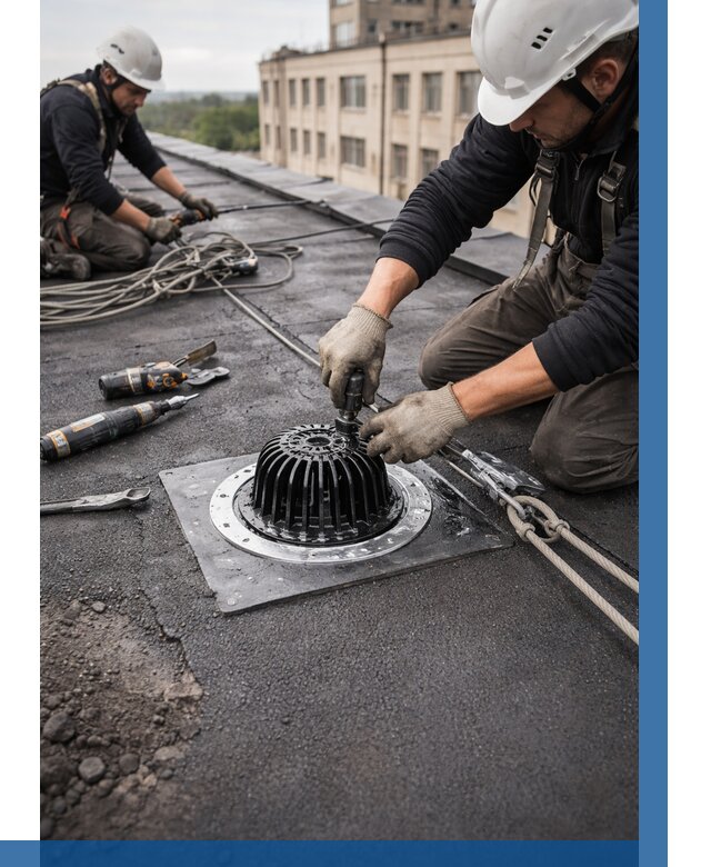 Установка водосточных воронок в Новомосковске цена от 3614 р. | ВЫСОТНИК-Нвм